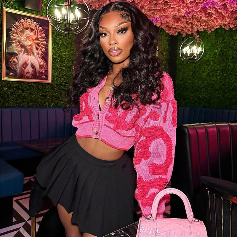 Fall Custom Crop Coat Winter Sweet Color Block Women's Trench Jacket 